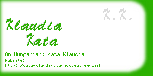 klaudia kata business card